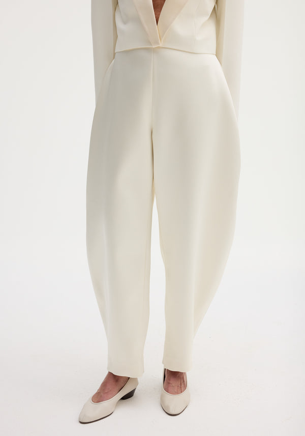Sculptural satin trousers | ivory