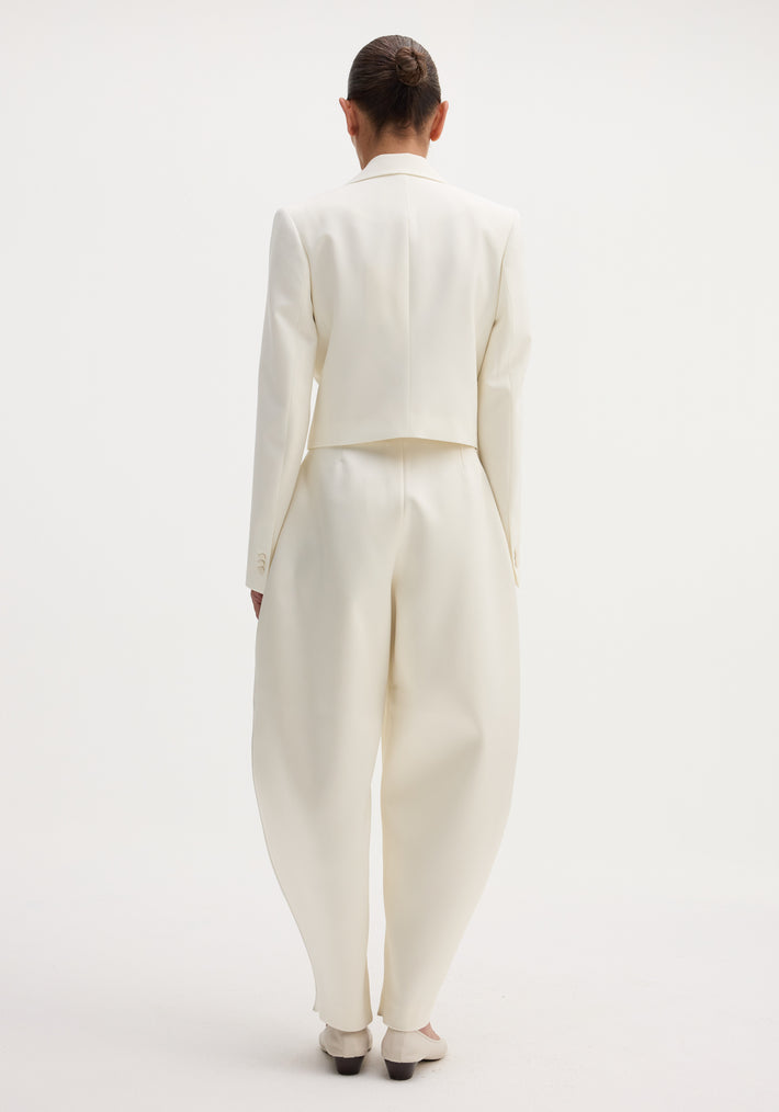 Sculptural satin trousers | ivory