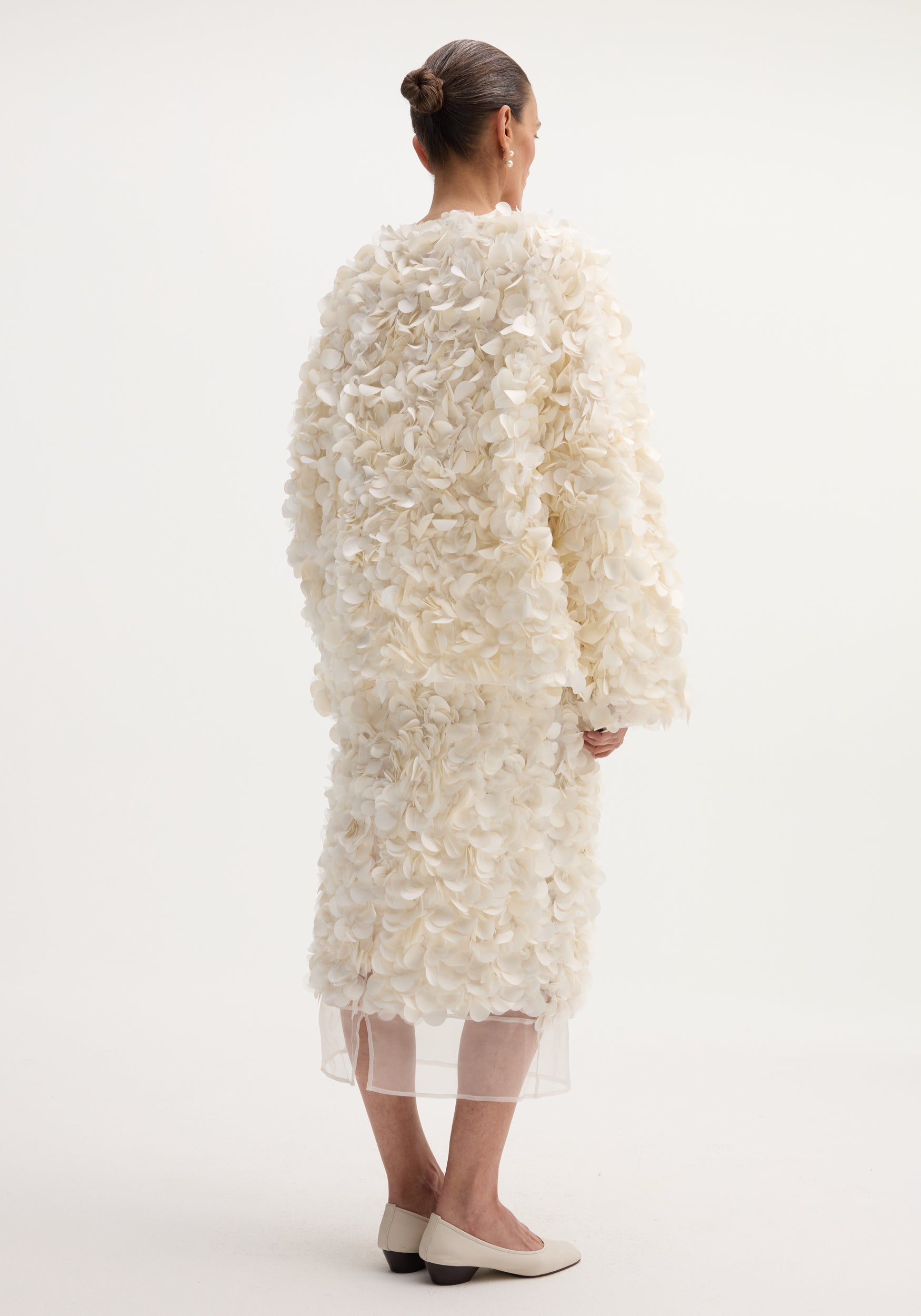 Handmade embellished skirt | ivory