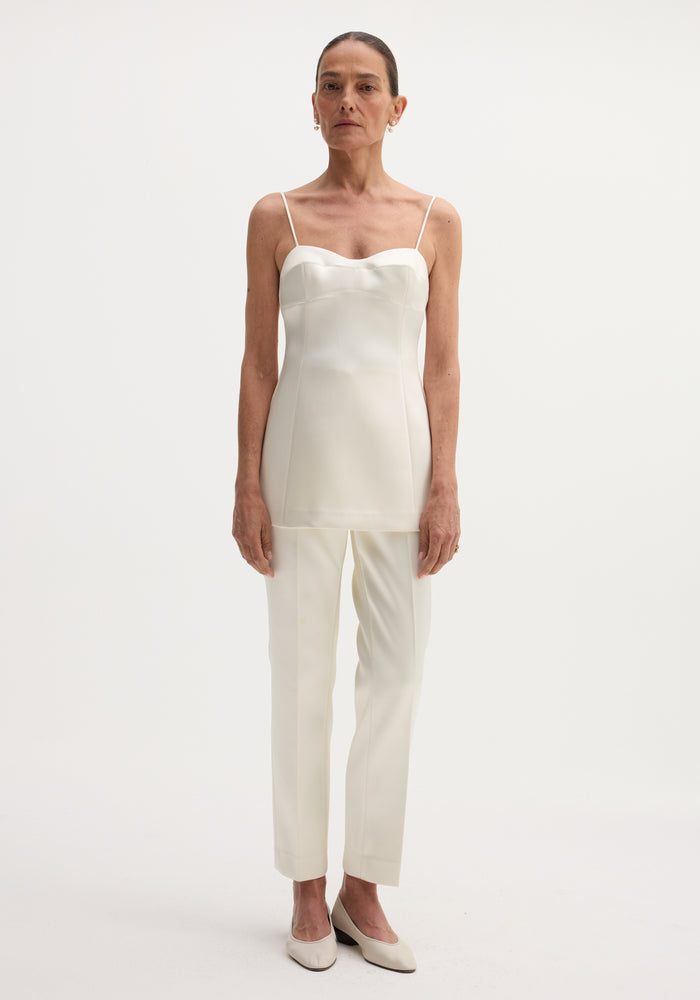 Satin bustier top | ivory