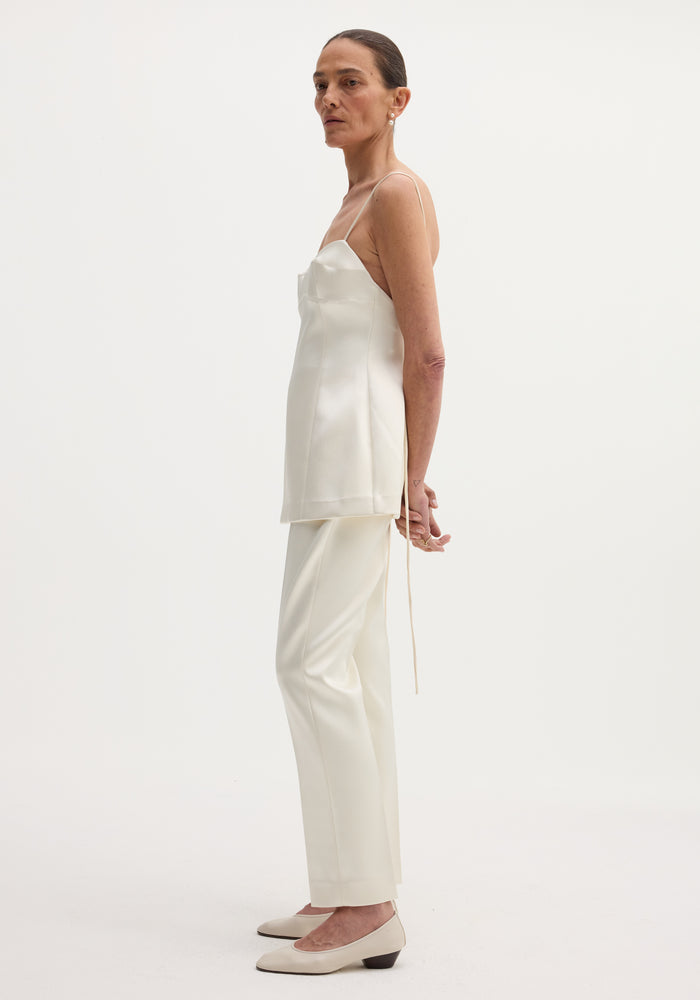 Satin bustier top | ivory