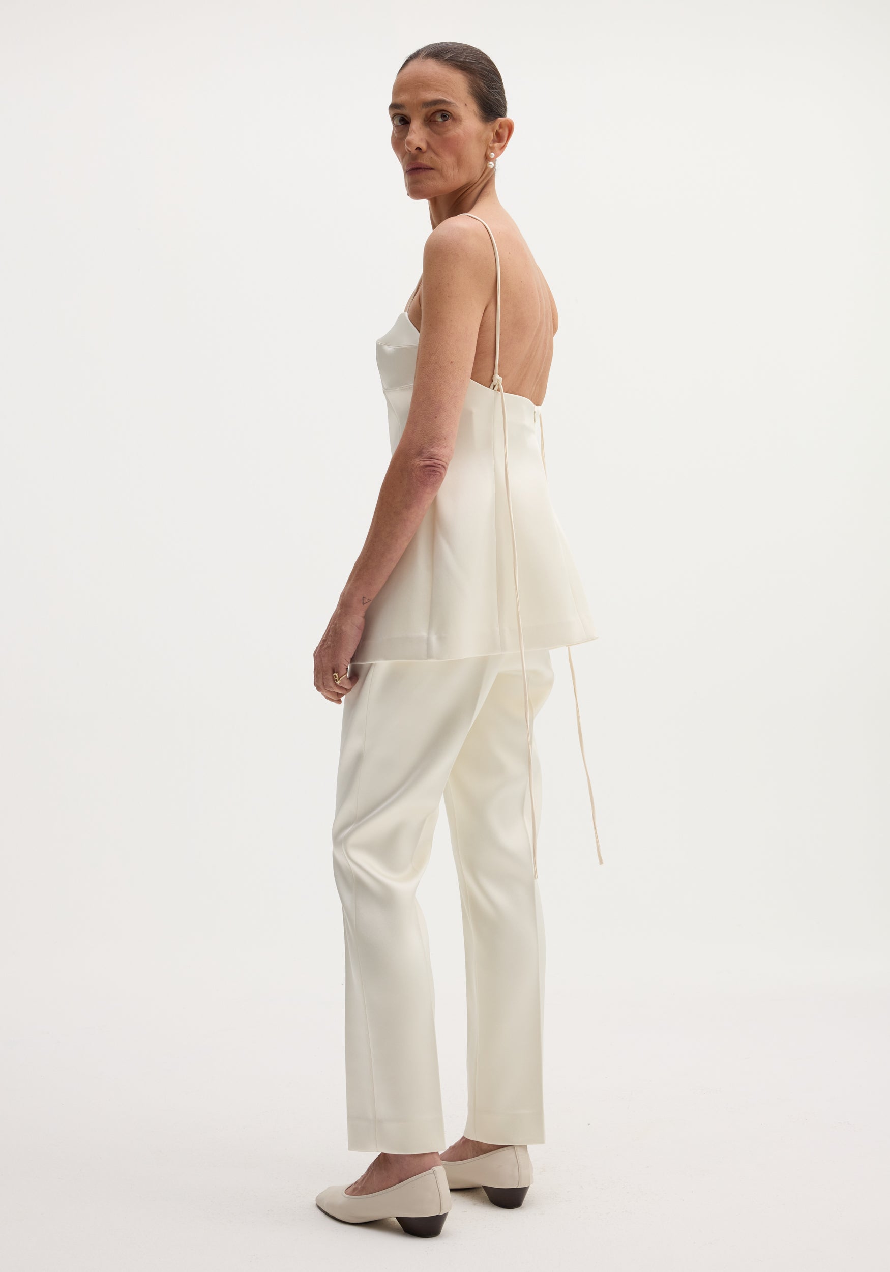 Satin bustier top | ivory