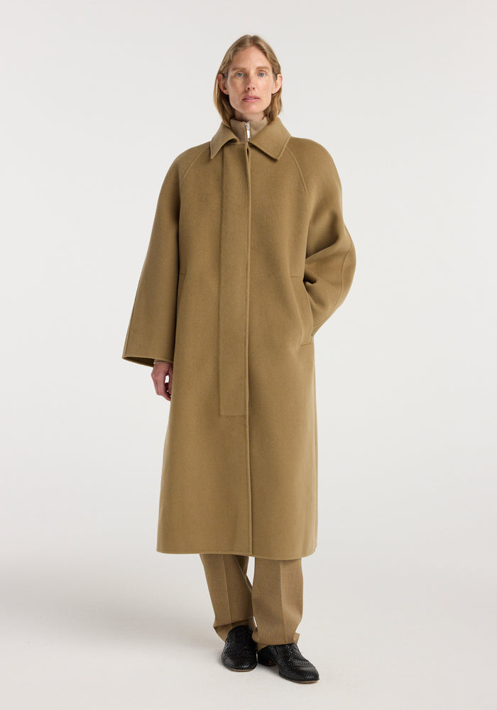 Double-faced wool padded coat | camel