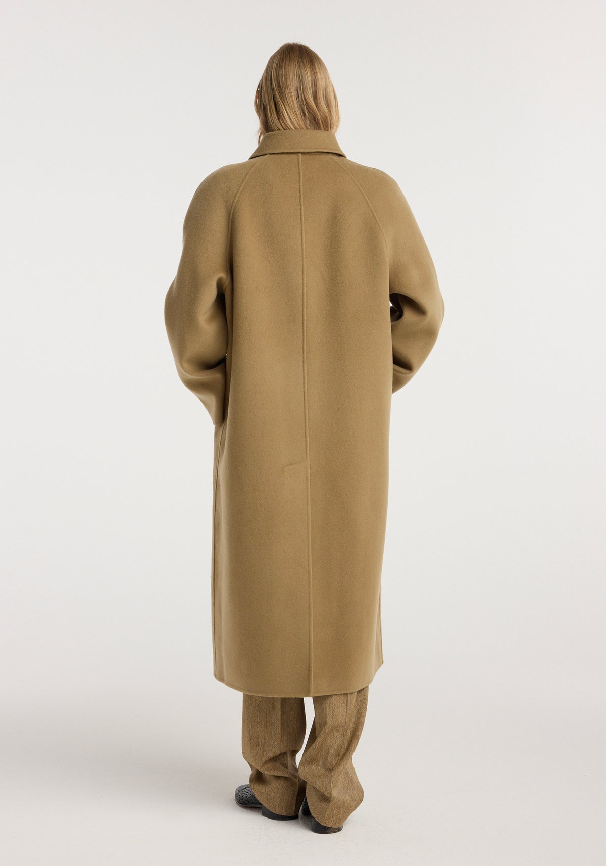 Double-faced wool padded coat | camel
