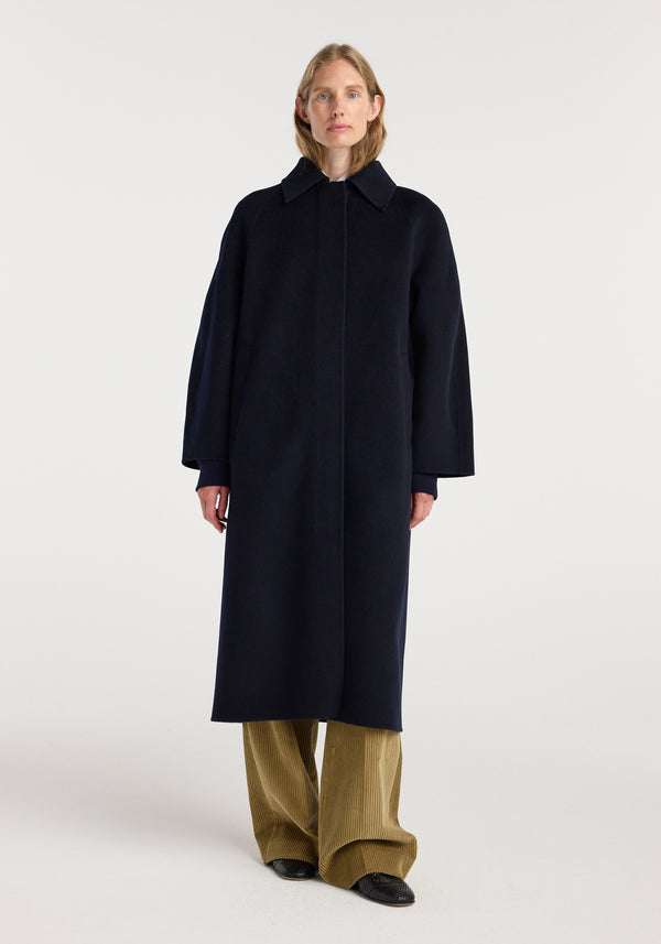 Double-faced wool padded coat | navy