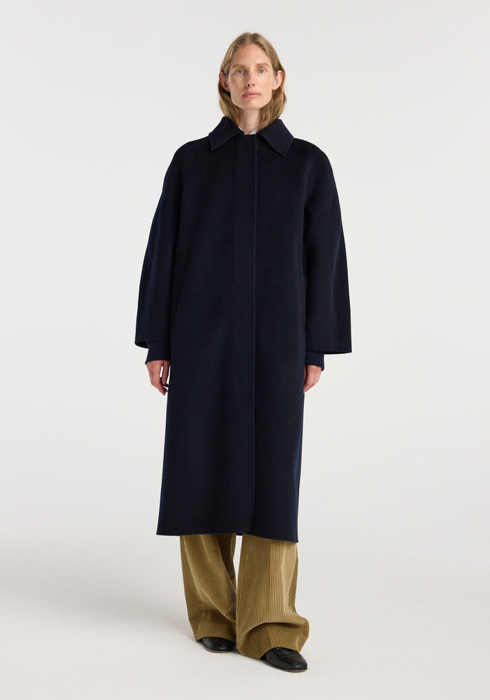 Double-faced wool padded coat | navy