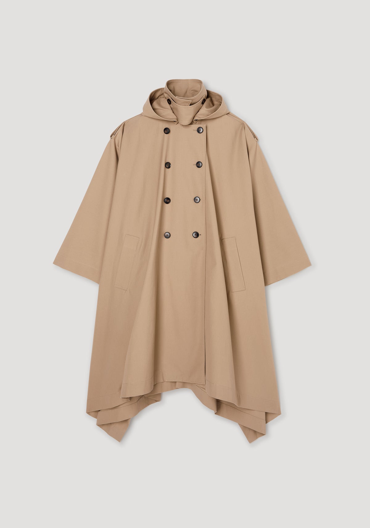 Hooded cape trenchcoat | beige