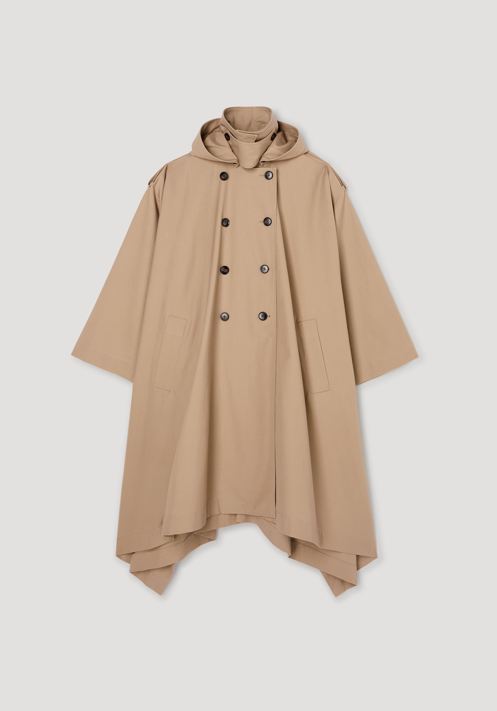 Hooded cape trenchcoat | beige