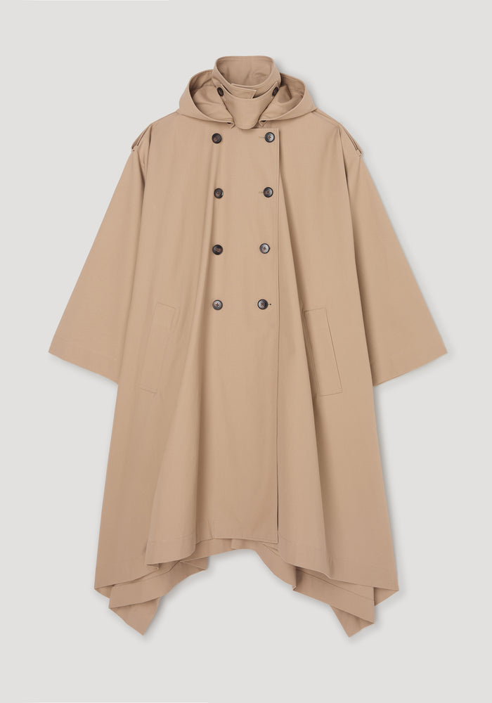 Hooded cape trenchcoat | beige