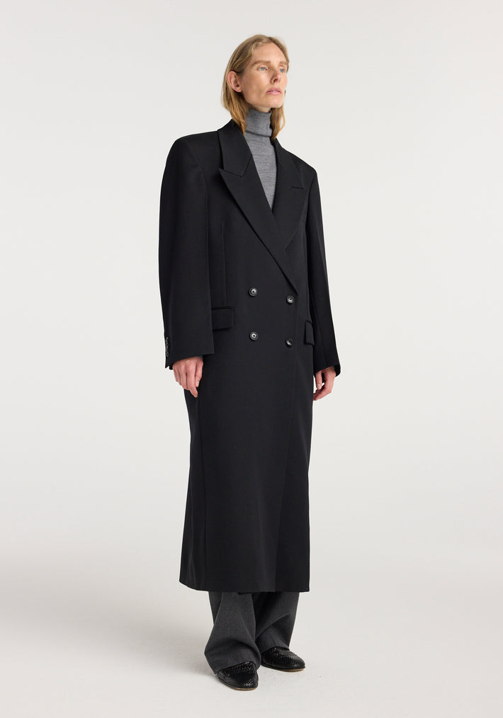 Double breasted tailored coat | black