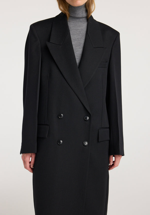 Double breasted tailored coat | black