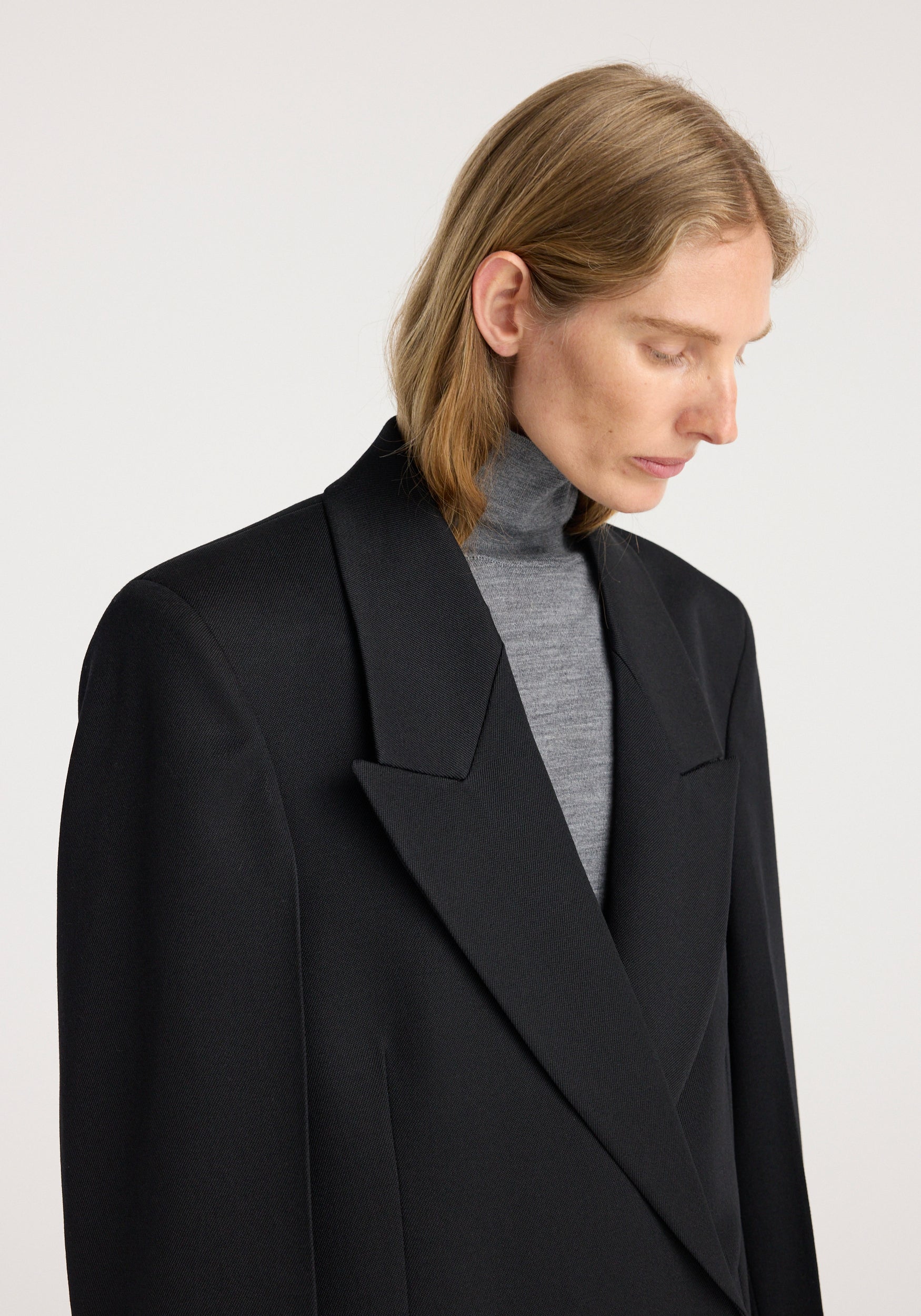 Double breasted tailored coat | black