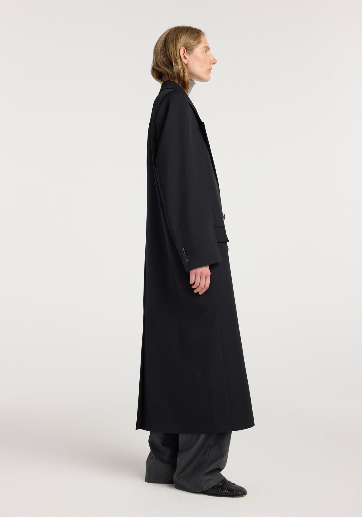 Double breasted tailored coat | black