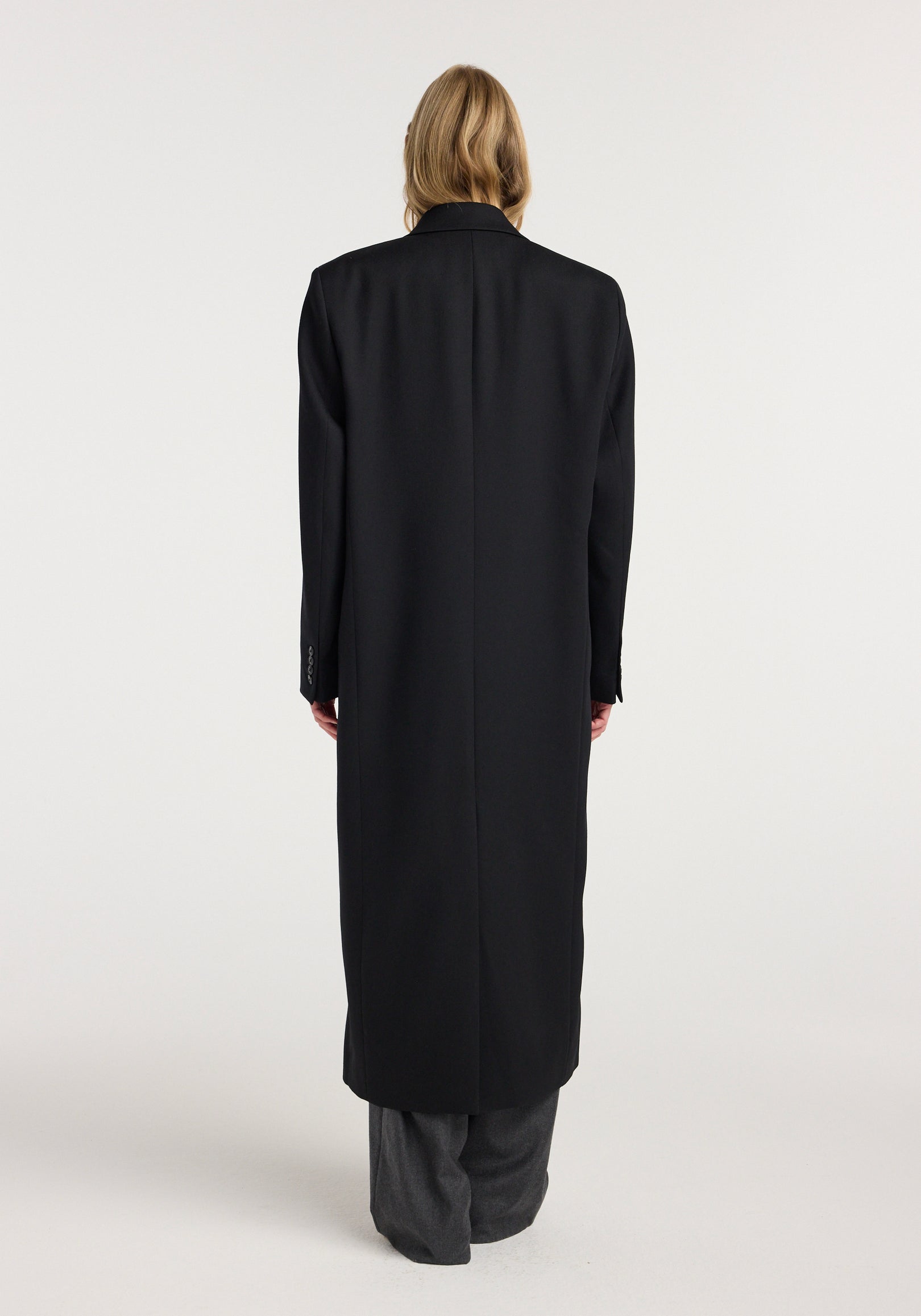 Double breasted tailored coat | black