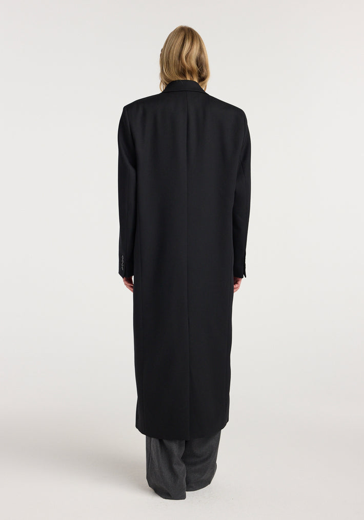 Double breasted tailored coat | black