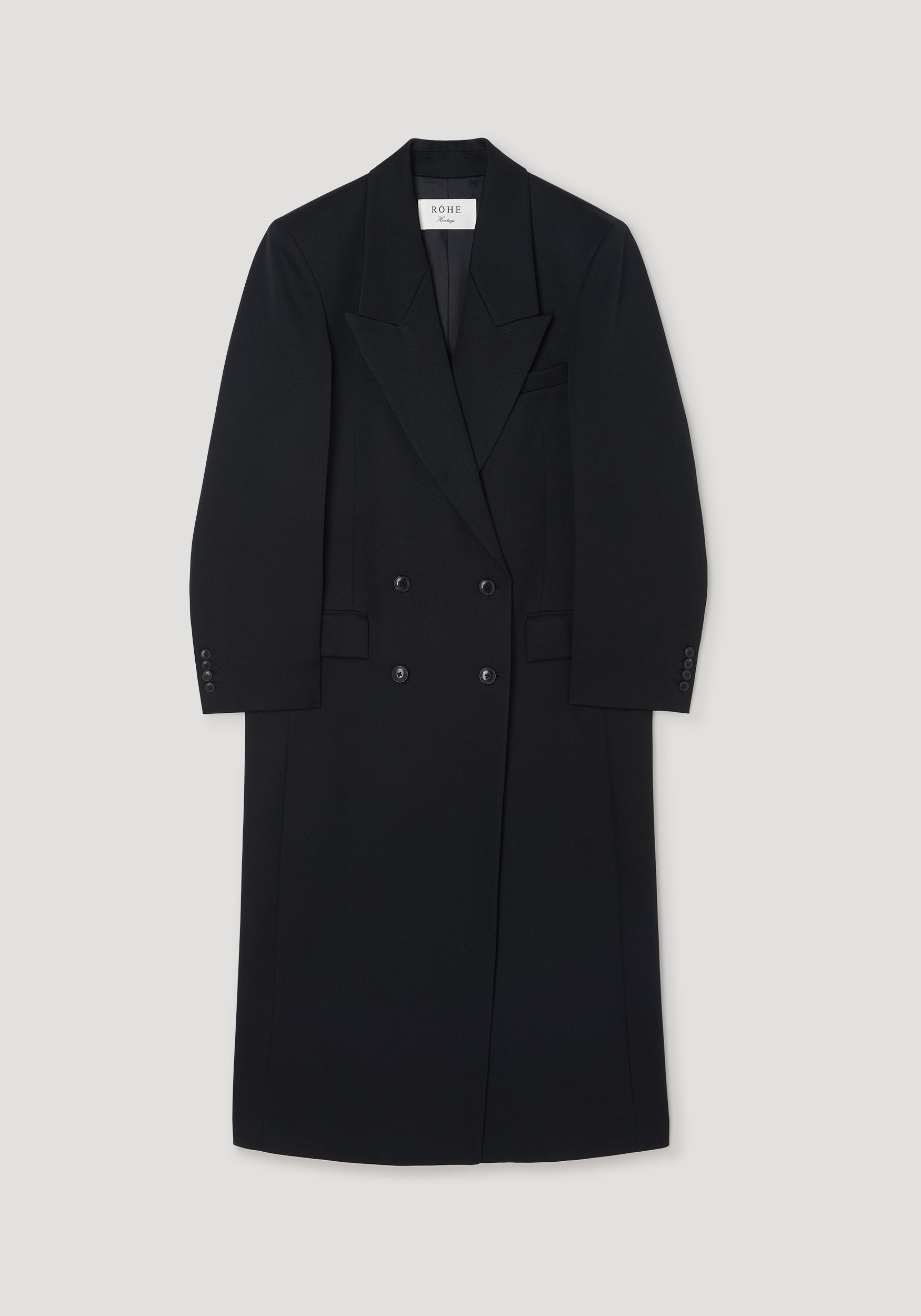 Double breasted tailored coat | black