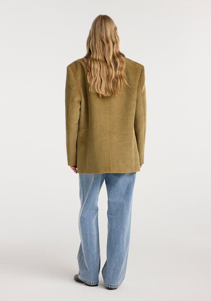 Oversized corduroy blazer jacket | beige