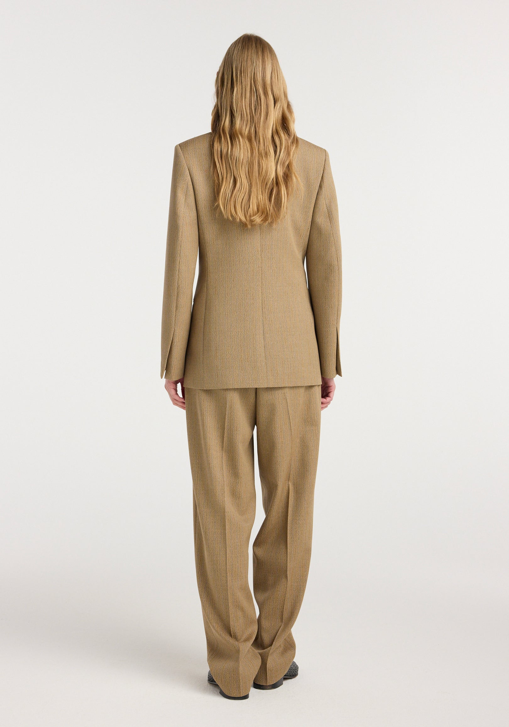 Overlap lapel blazer | heritage stripe