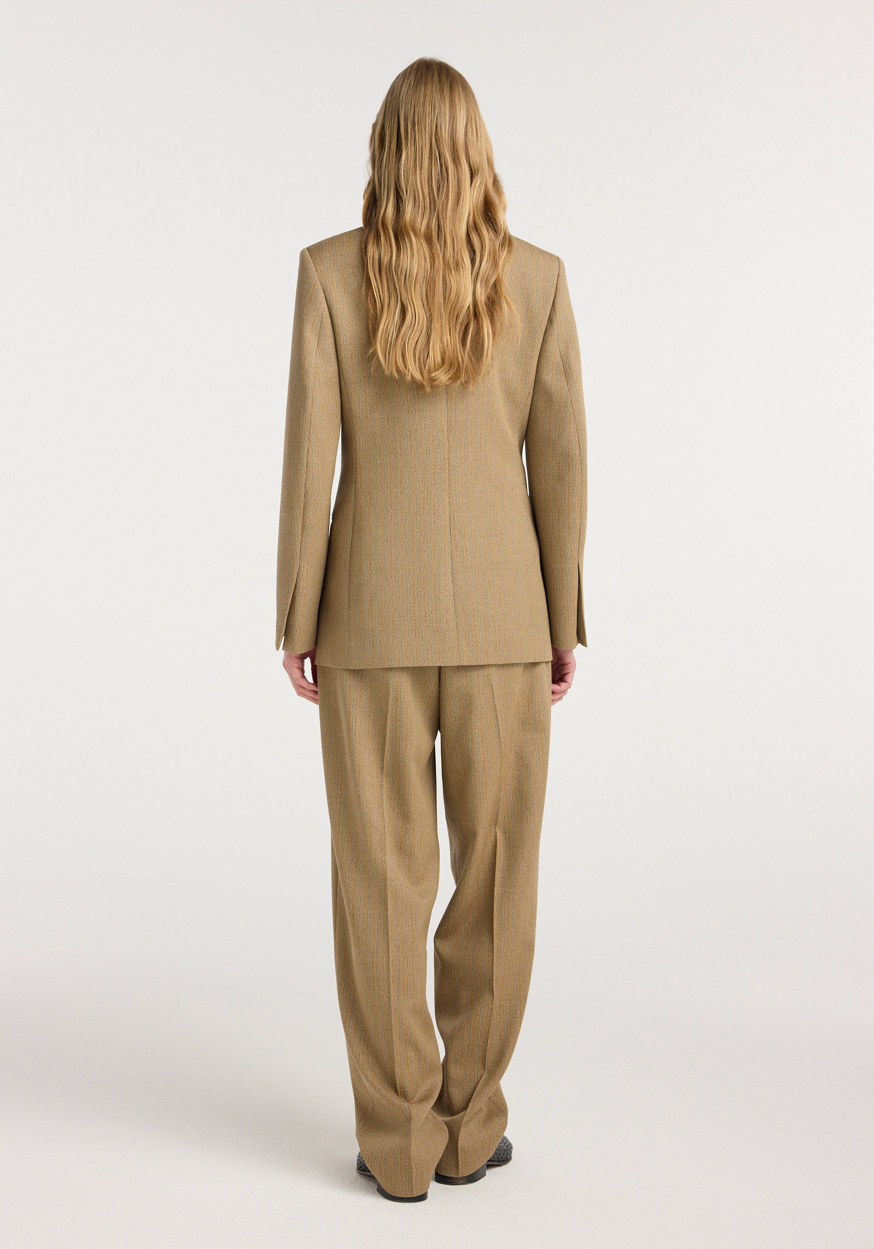Overlap lapel blazer | heritage stripe