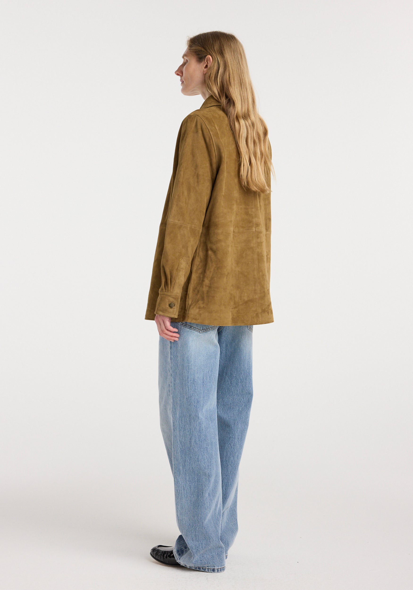 Suede pankou overshirt | sage