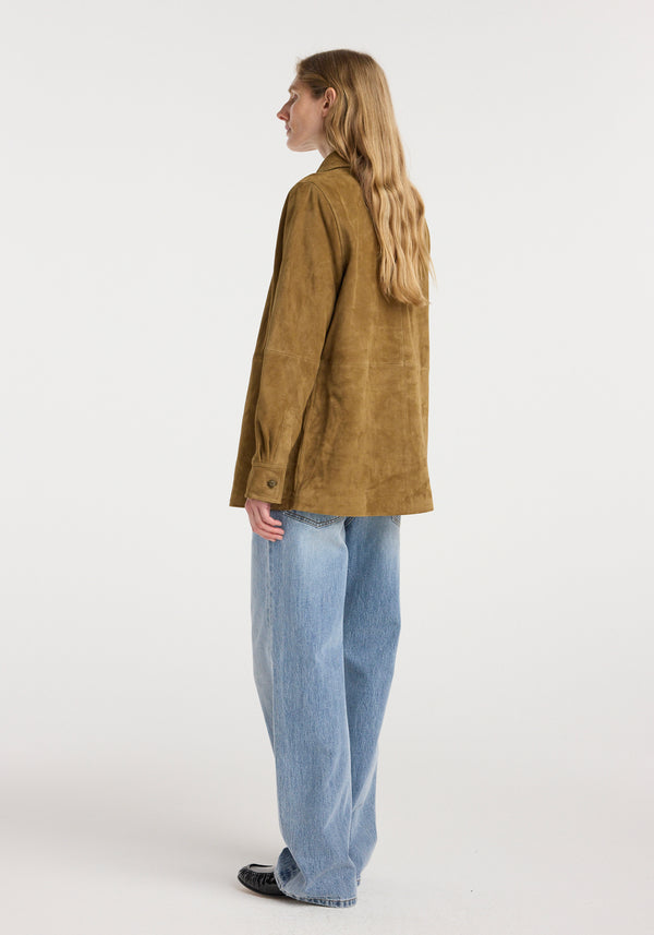 Suede pankou overshirt | sage