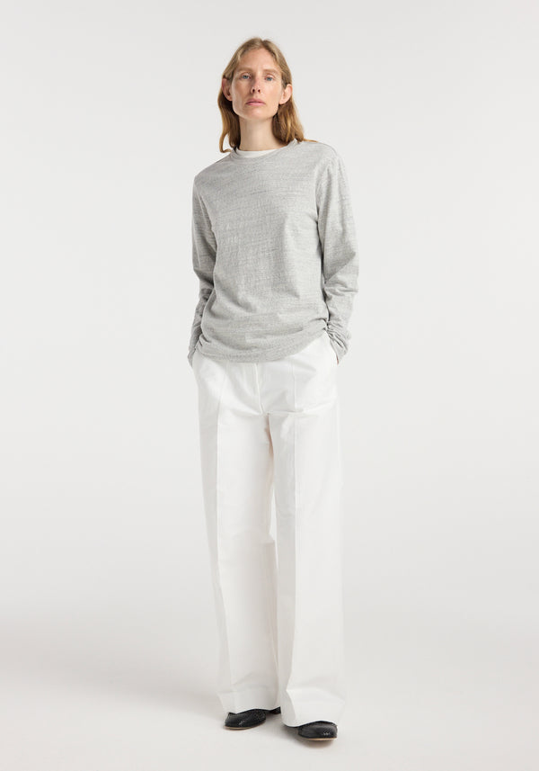 Japanese mouliné jersey long sleeve | grey mouliné