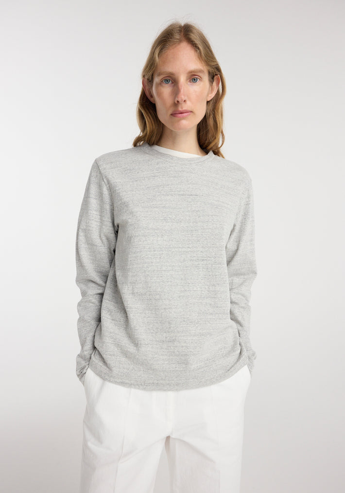 Japanese mouliné jersey long sleeve | grey mouliné