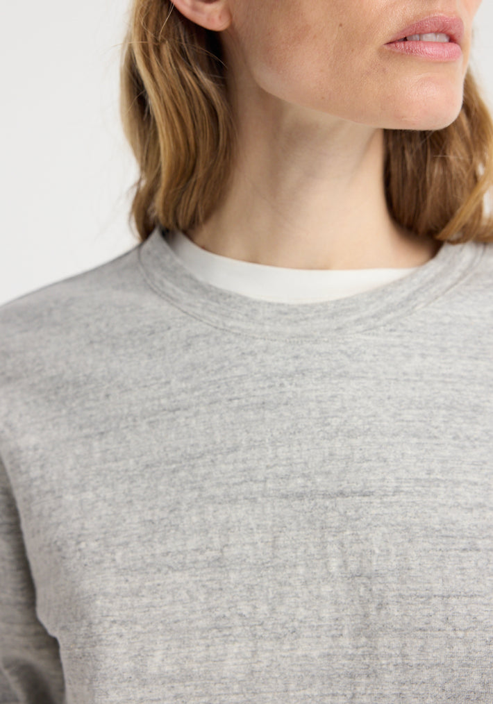 Japanese mouliné jersey long sleeve | grey mouliné