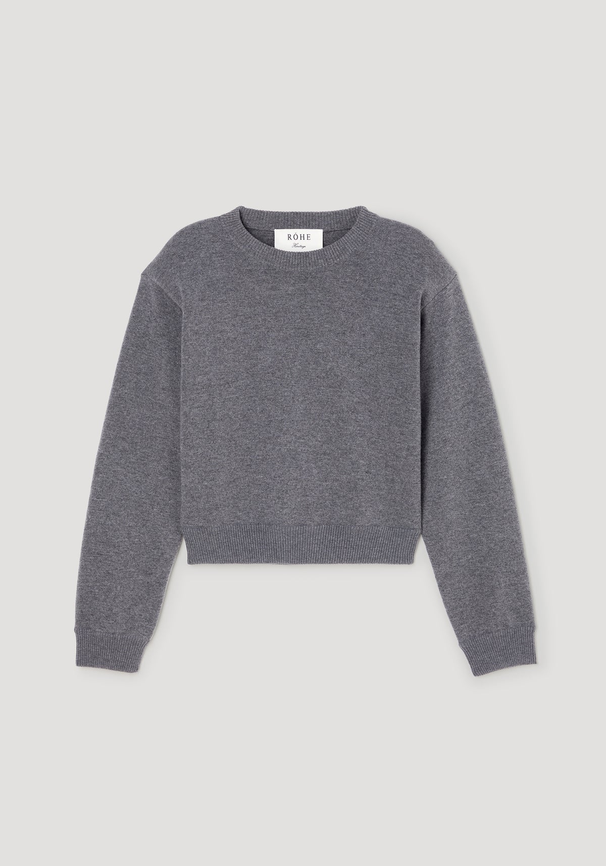 Statement shoulder crewneck | mid grey melange