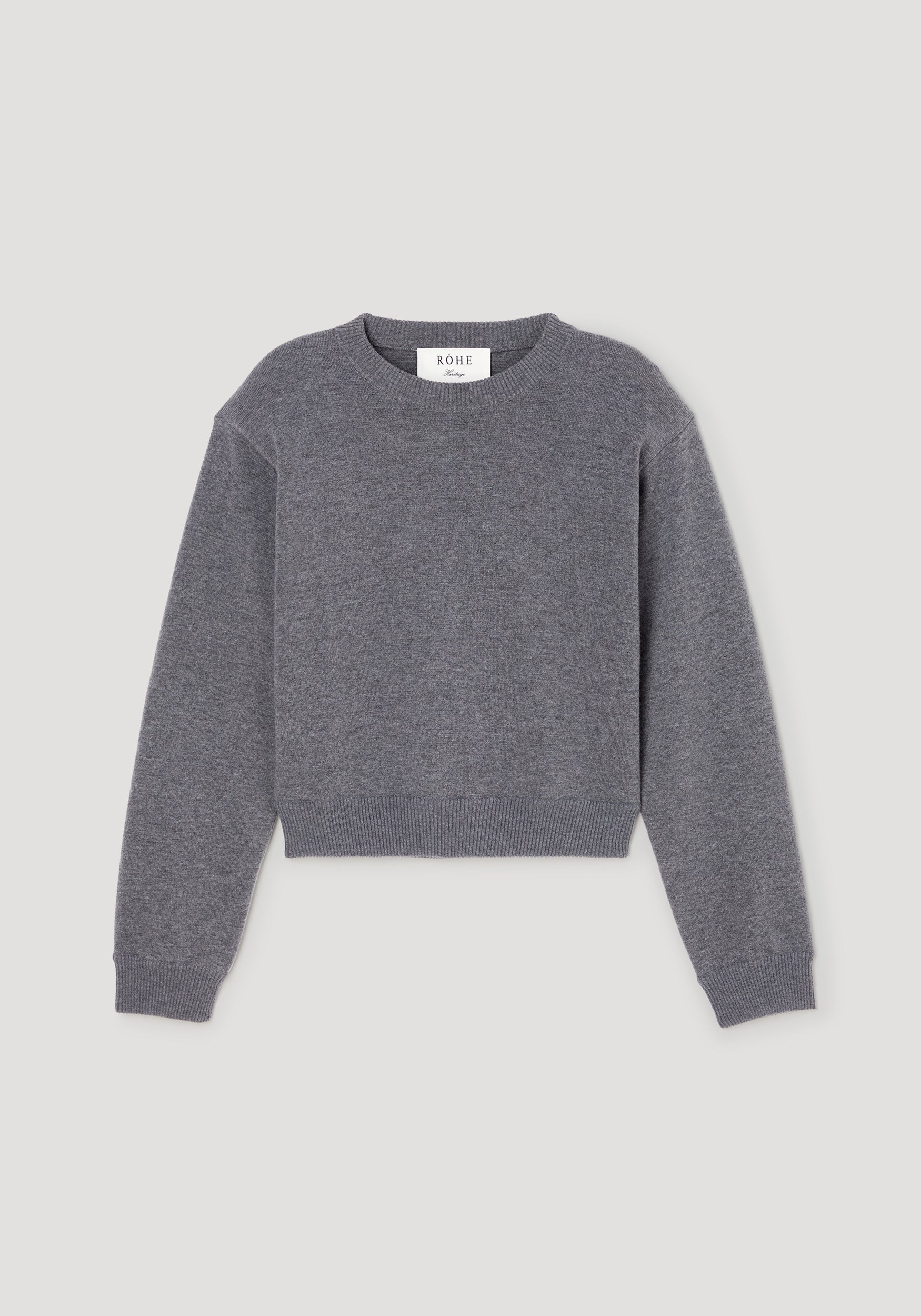 Statement shoulder crewneck | mid grey melange