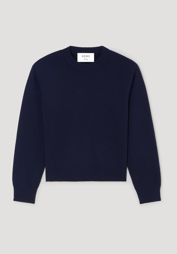 Statement shoulder crewneck | navy