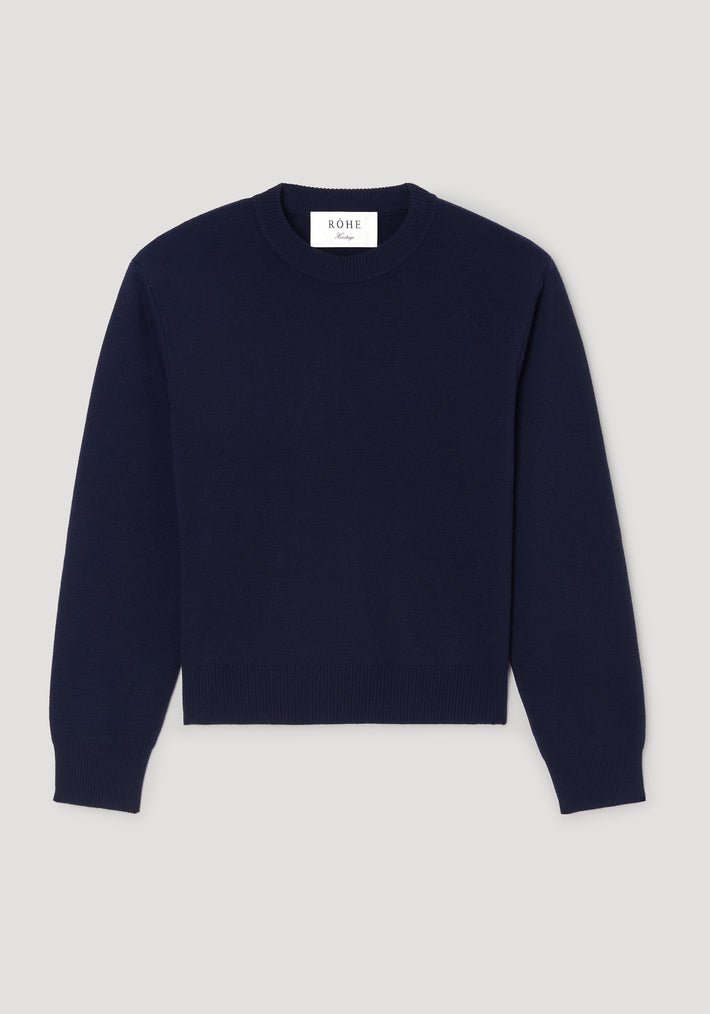 Statement shoulder crewneck | navy