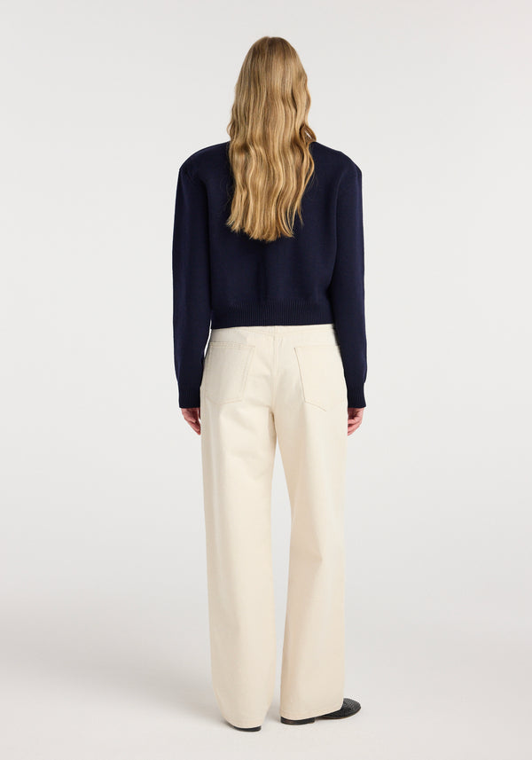 Statement shoulder cardigan | navy