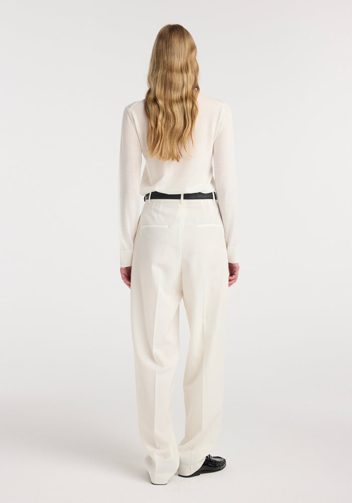 Fine-knit wool cashmere turtleneck | off white