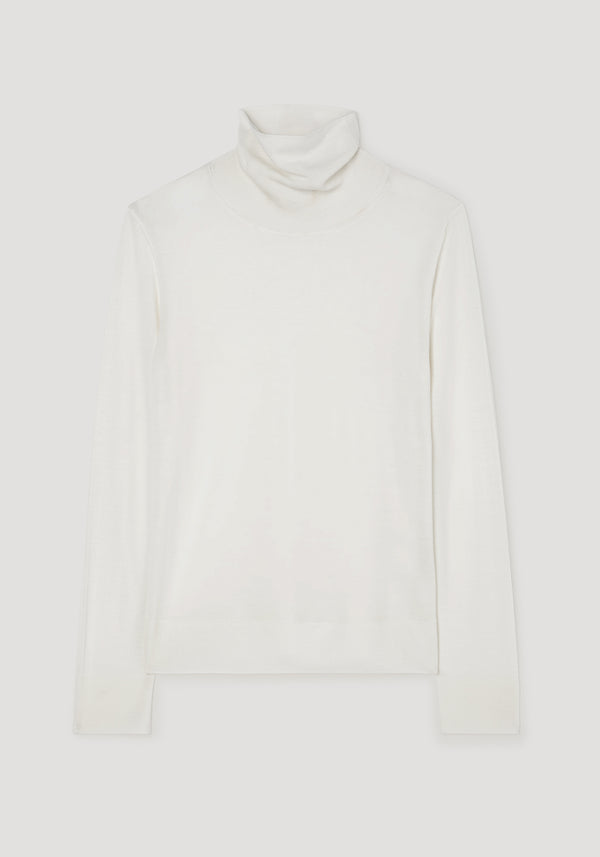 Fine-knit wool cashmere turtleneck | off white