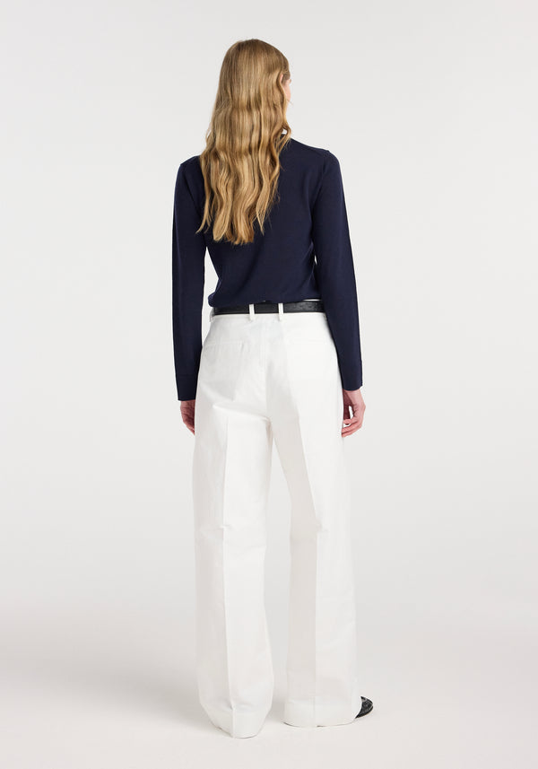 Fine-knit wool cashmere turtleneck | navy