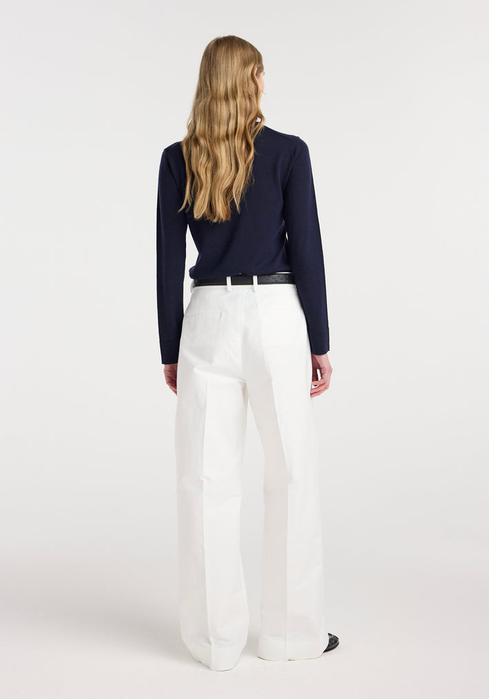 Fine-knit wool cashmere turtleneck | navy