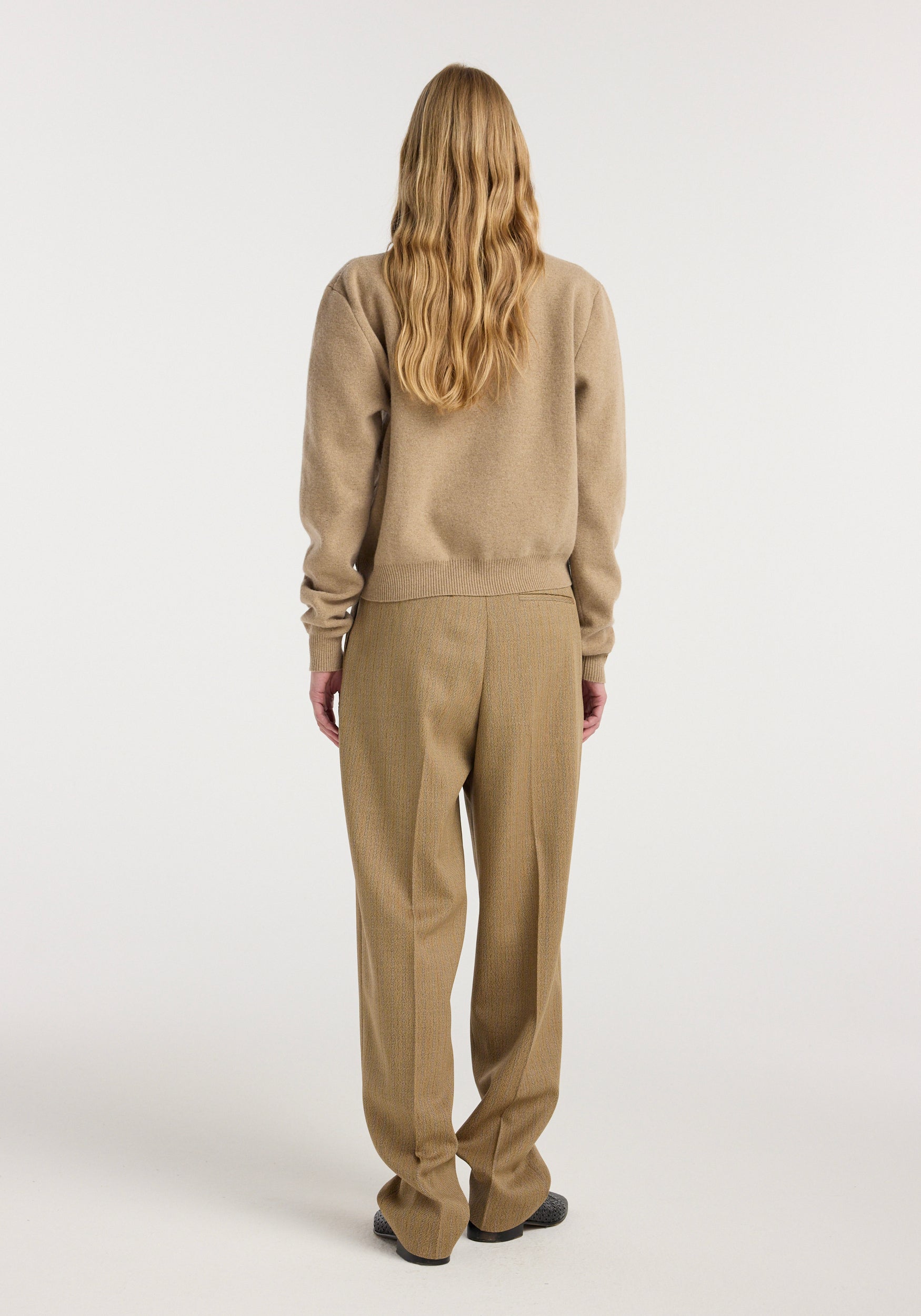 Zipped mouliné polo | camel