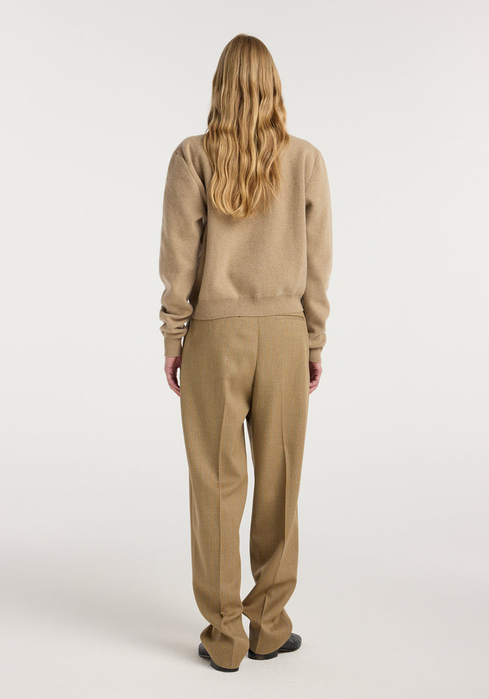 Daria - Single pleat tapered trousers | heritage stripe
