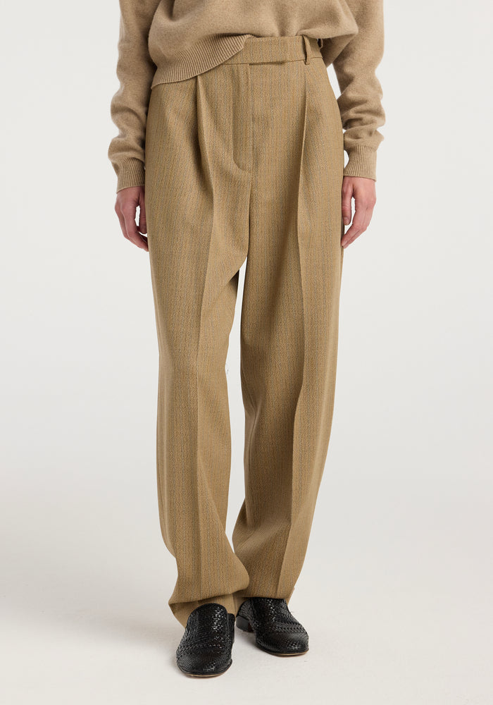 Daria - Single pleat tapered trousers | heritage stripe