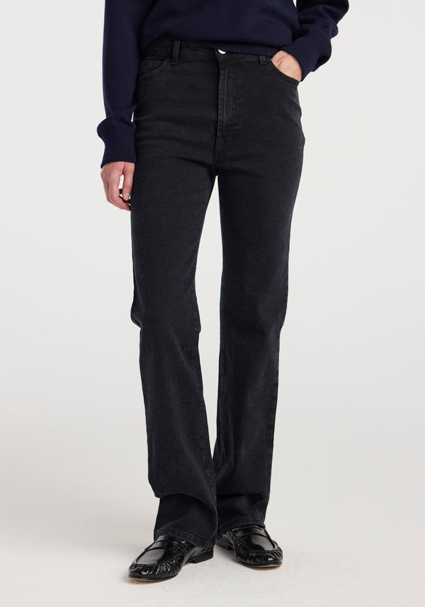 Lino - high rise straight denim | black