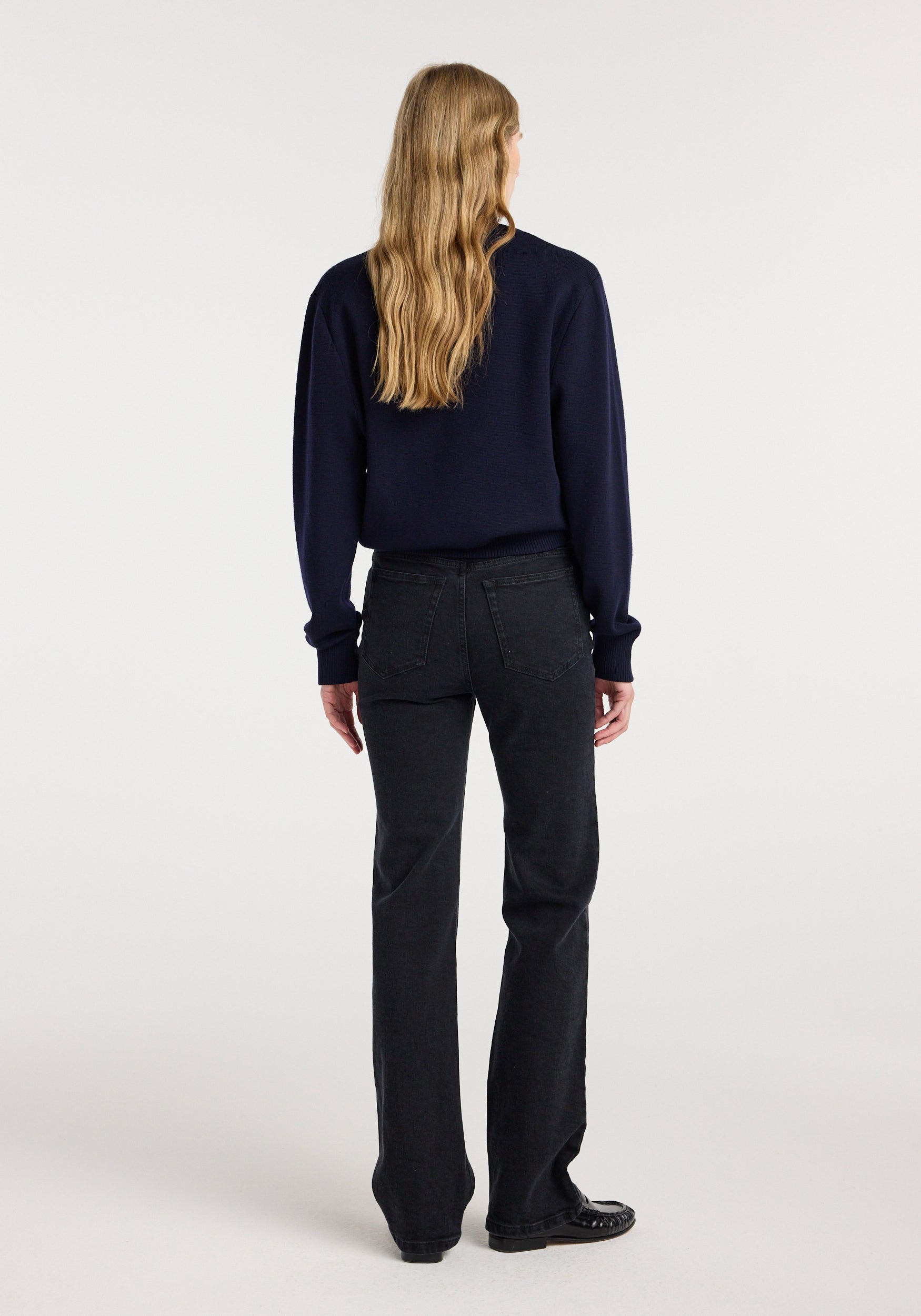 Lino - high rise straight denim | black