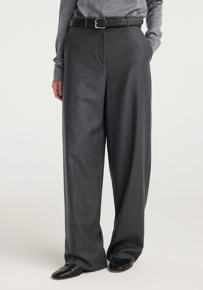 Wide leg trousers | dark grey melange