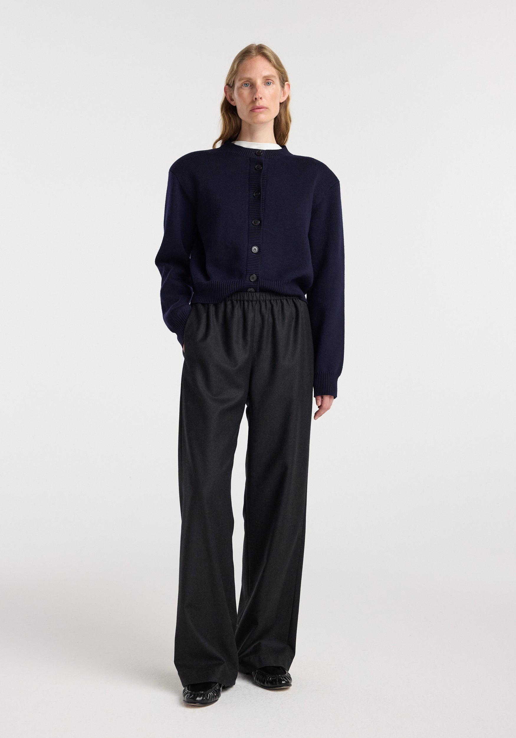 Relaxed fit trousers | anthracite melange