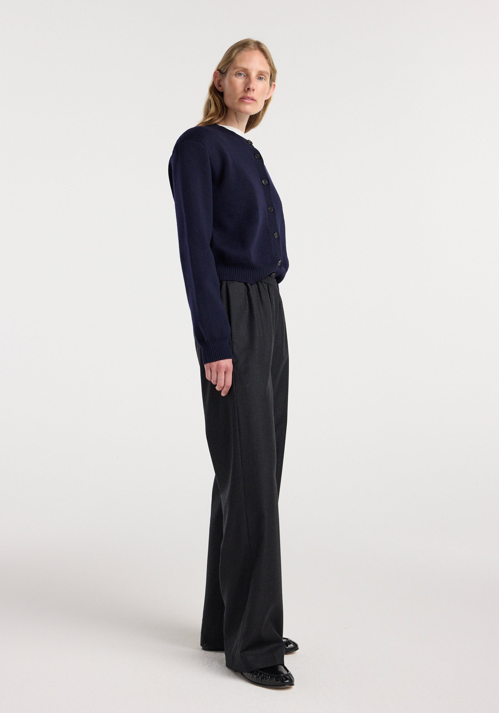 Relaxed fit trousers | anthracite melange