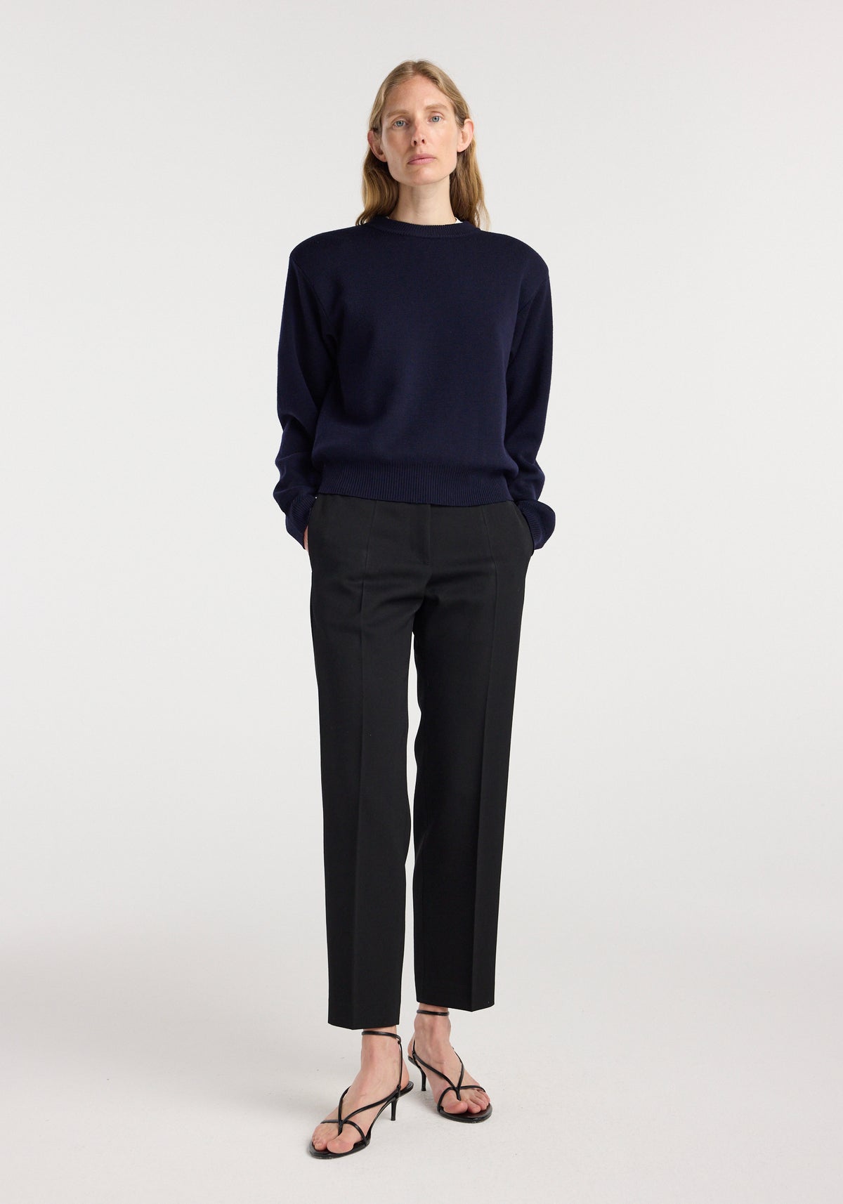 Mies - Cigarette leg tailored trousers | black