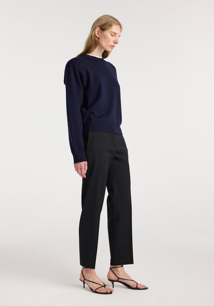 Mies - Cigarette leg tailored trousers | black