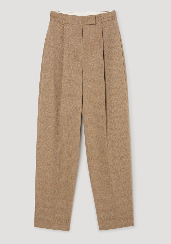 Daria - Single pleat tapered trousers | heritage stripe